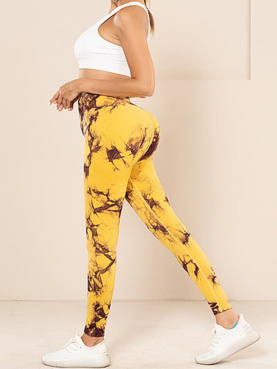 4pcs Tie-dye Yoga Pants Active Yoga Pants