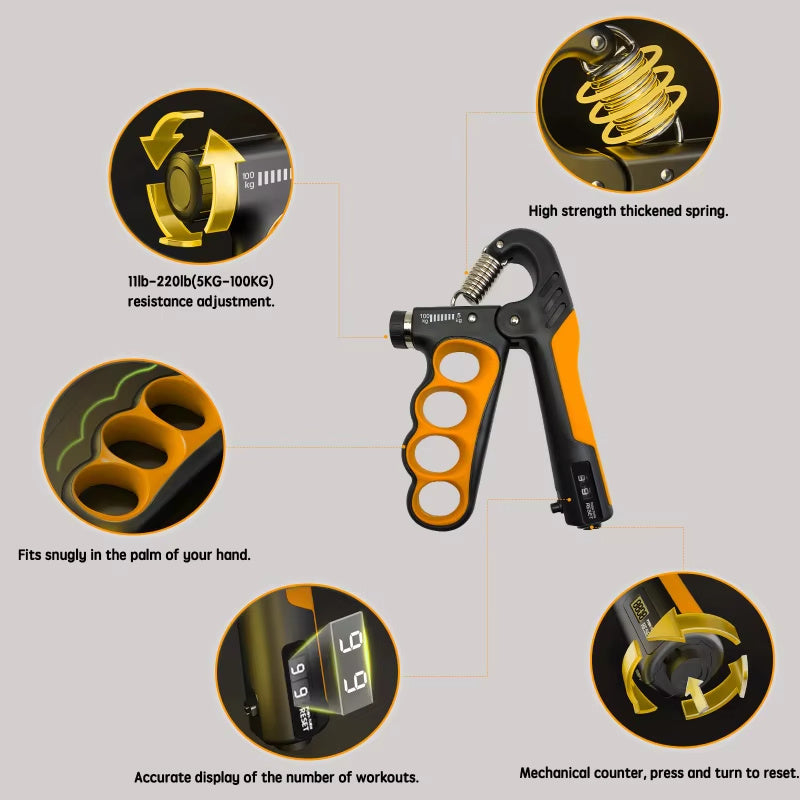 Adjustable Hands Gripper Strength Wrist Weights Expander Gym Exercise Accessories